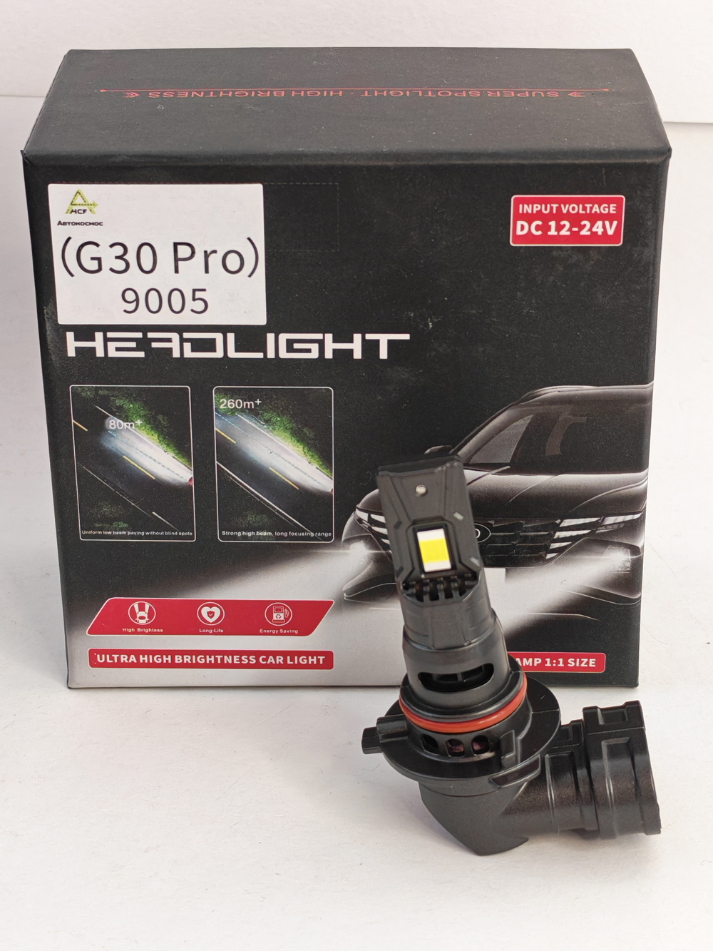 HB3 / Комплект светодиодных ламп ( HB3 9005 ) G30 LED 12V 60W 7200LM (2 шт./ комплект) (2)