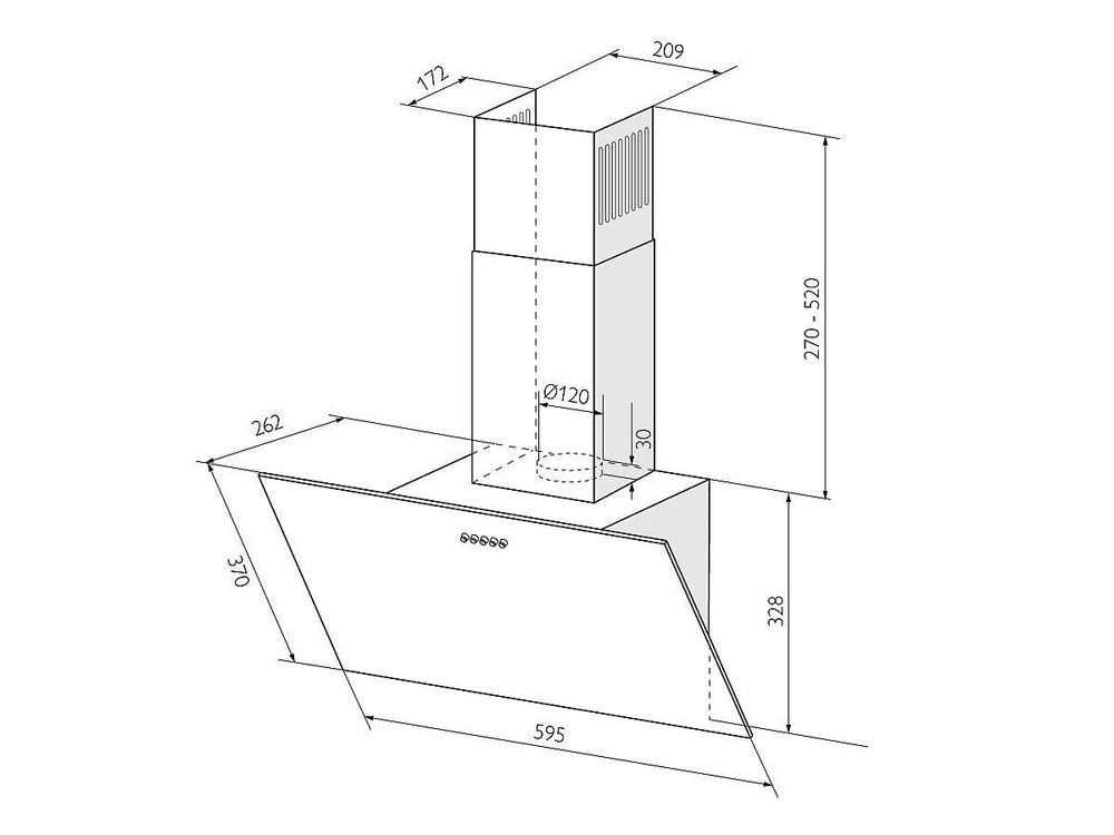 Наклонная вытяжка MOZA 600