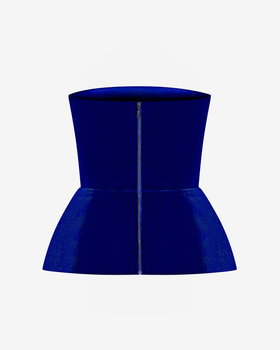 Топ корсетный из бархата с баской
