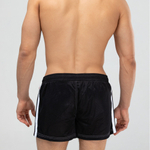 Мужские короткие шорты из быстросохнущего перфорированного материала (Размер: 4X) (Цвет: черный)