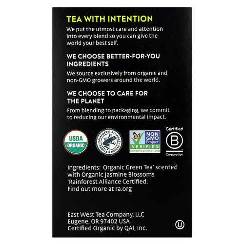 Choice Organics, зеленый чай, зеленый жасмин, 16 чайных пакетиков, 24 г (0,85 унции)