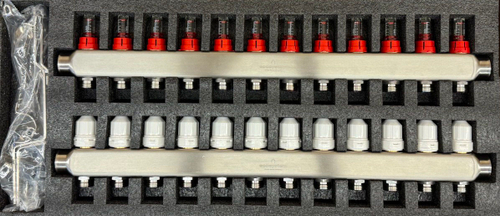 Коллекторная группа из нержавеющей стали с расходомерами (без евроконуса) 12 вых. Ecosystem