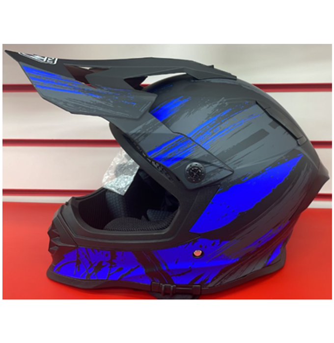 Шлем кроссовый взрослый MOTAX матово-черный-синий (G5)