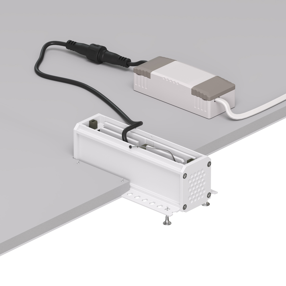DK2531-WB Встраиваемый светильник SPACE со светодиодом под шпатлевку L126mm 220V 10W 38° 4000К IP20 белый/черный алюминий