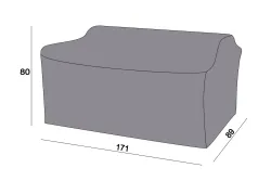 Защитный чехол на диван Капучино, двухместный 171×89×80 см, цвет серый