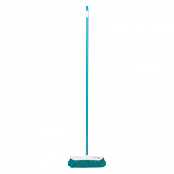 Щетка пластмассовая для подметания пола, 27 см, c черенком, 120 см, бирюзовая щетина, Home Palisad