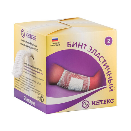 Бинт эластичный трубчатый размер N2 25 метров Интекс