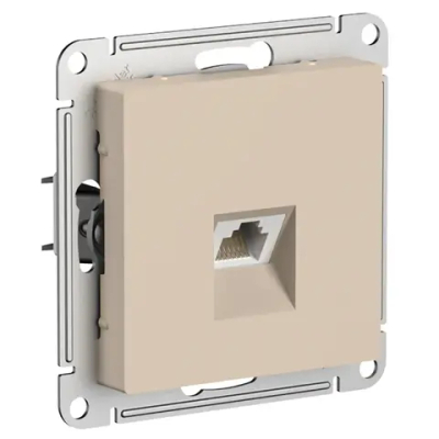 ATLASDESIGN РОЗЕТКА компьютерная RJ45 кат. 6A, механизм, ПЕСОЧНЫЙ