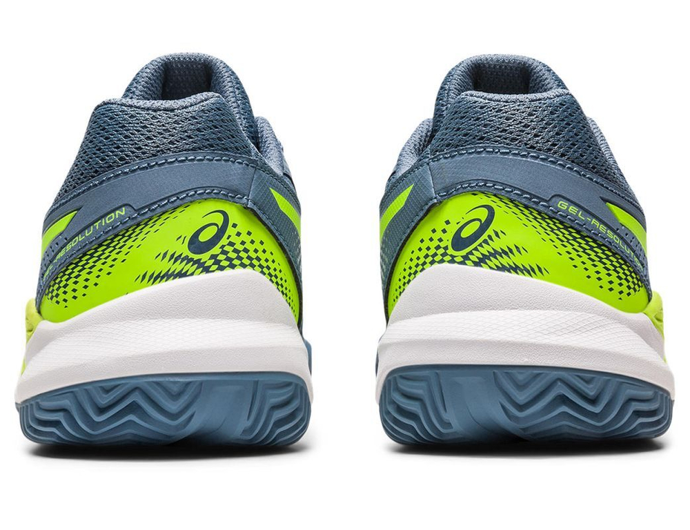 детские Кроссовки теннисные Asics Gel-Resolution 9 GS Clay - steel blue/hazard green