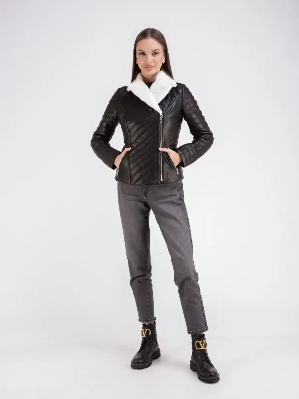 Куртка женская из натуральной кожи мех норки Турция