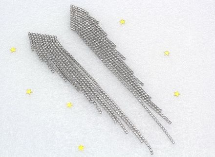 Серьги Вечерние 16,5см, со стразами