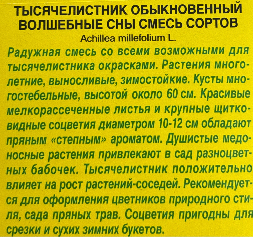 Тысячелистник Волшебные сны, смесь сортов СМЦ-946