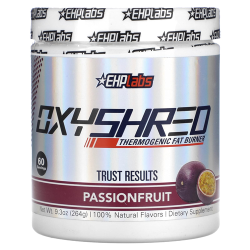 EHPlabs, OxyShred, термогенный сжигатель жира, со вкусом маракуйи, 264 г (9,3 унции)