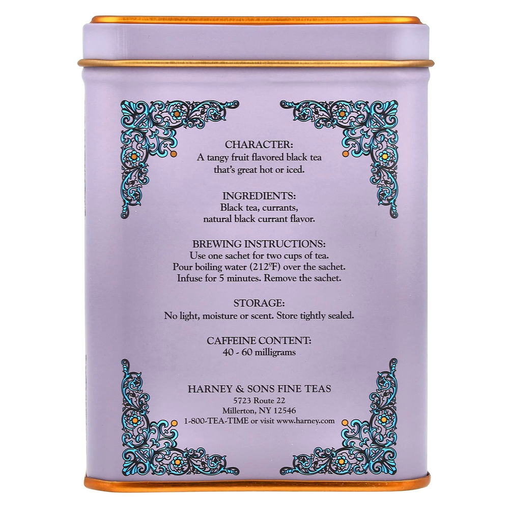 Harney & Sons, Чай с черной смородиной, 20 пакетиков, 1,4 унции (40 г)