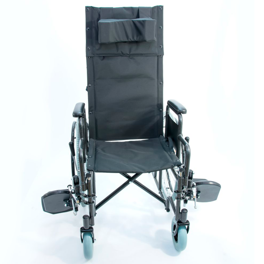 Мега-Оптим Mega-155 с литыми задними колесами (до 135 кг), Кресло-коляска с ручным приводом с откидной спинкой комнатная (для инвалидов и детей-инвалидов), код ФСС 07-01-05