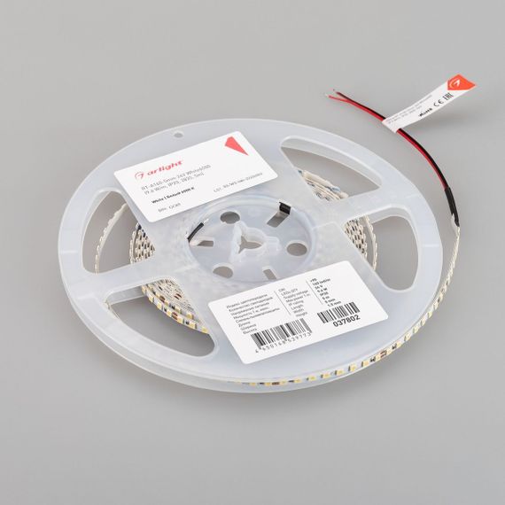 Светодиодная лента Arlight 9,6W/m 160LED/m 2835SMD холодный белый 5M RT-A160-5mm 24V White6000 037802