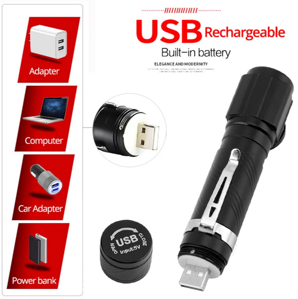 Фонарь Огонь HТ-786 USB (2-в-1) магнит