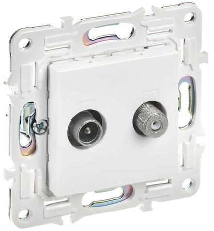Розетка двойная TV+SAT SKANDY SK-A13W арктич. бел. IEK SK-AF20-O-K01