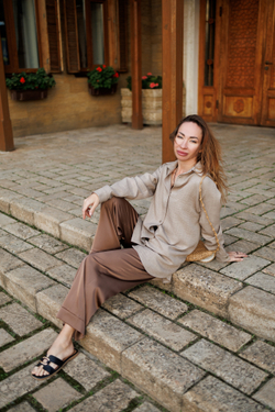 Рубашка реглан "Коричневый мусс"