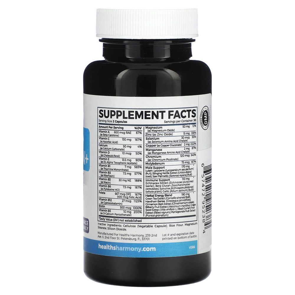 Healths Harmony, Мультивитамины для мужчин +, 60 капсул