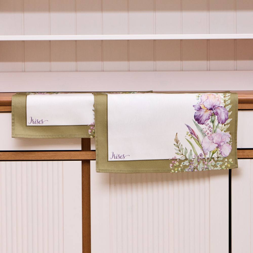 НАБОР САЛФЕТОК ИЗ 2-Х ШТ "ИРИСЫ",40Х40СМ, 100% ХЛОПОК,БЕЛЫЙ,ТВИЛ