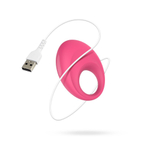 Розовое интерактивное эрекционное виброкольцо Leo