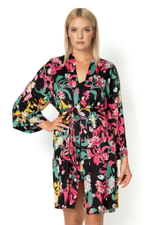 Халат Clarisa с растительным принтом (Размер: S) (Цвет: черный)