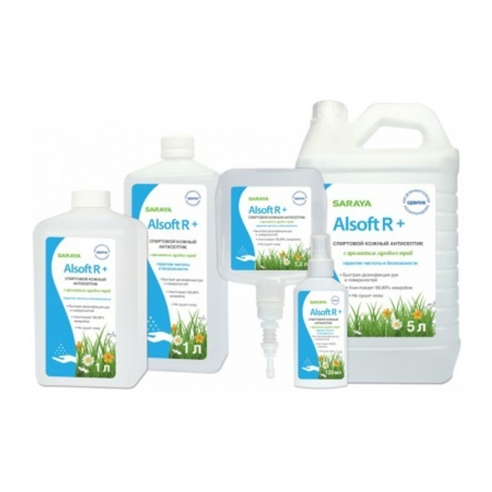 Алсофт Р Плюс кожный бесспиртовой антисептик 1 л луговые травы