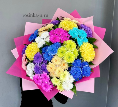 Букет из цветных Хризантем