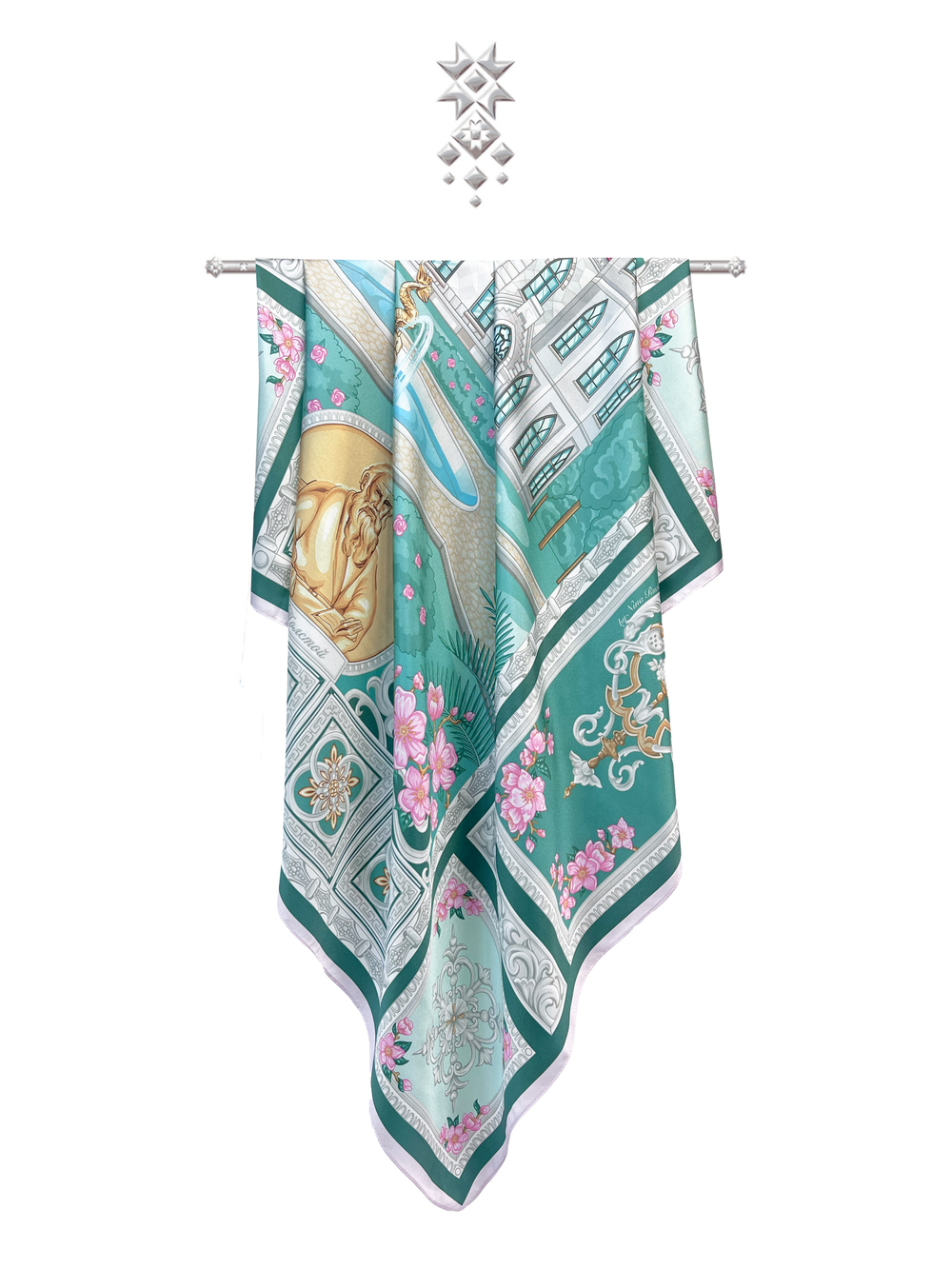 Платок «Романтическая Александрия» зеленый