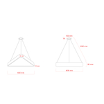 Светильник LED ЭРА Geometria SPO-151-W-40K-030 Delta 30Вт 4000К 3000Лм IP40 600*80 белый подвесной драйвер внутри