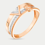 Кольцо для женщин из розового золота 585 пробы с фианитами (арт. к1442)