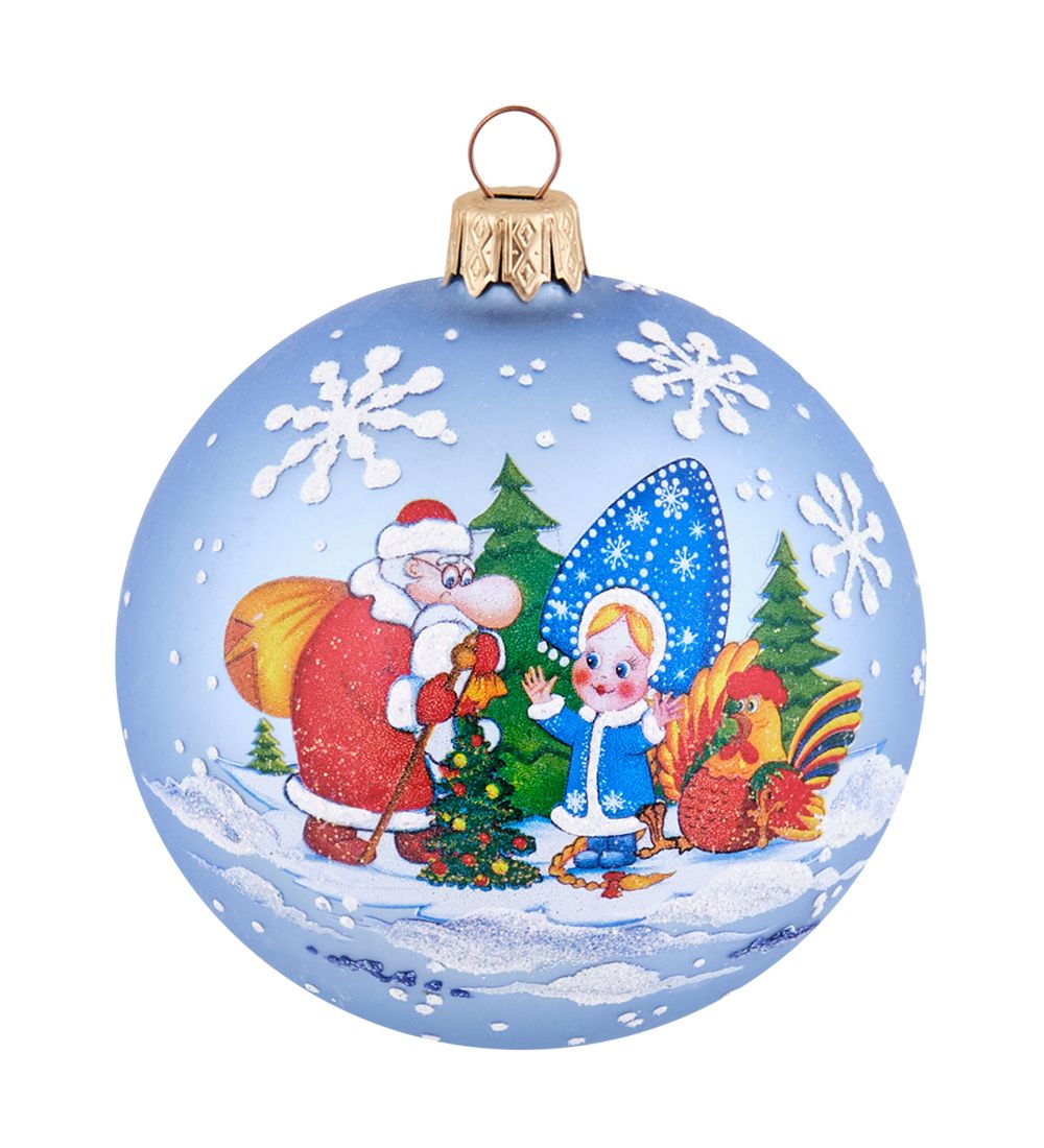 Элита НФШ-1654/1 Ел.украшение Шар «Дед Мороз и Снегурочка» 85 мм