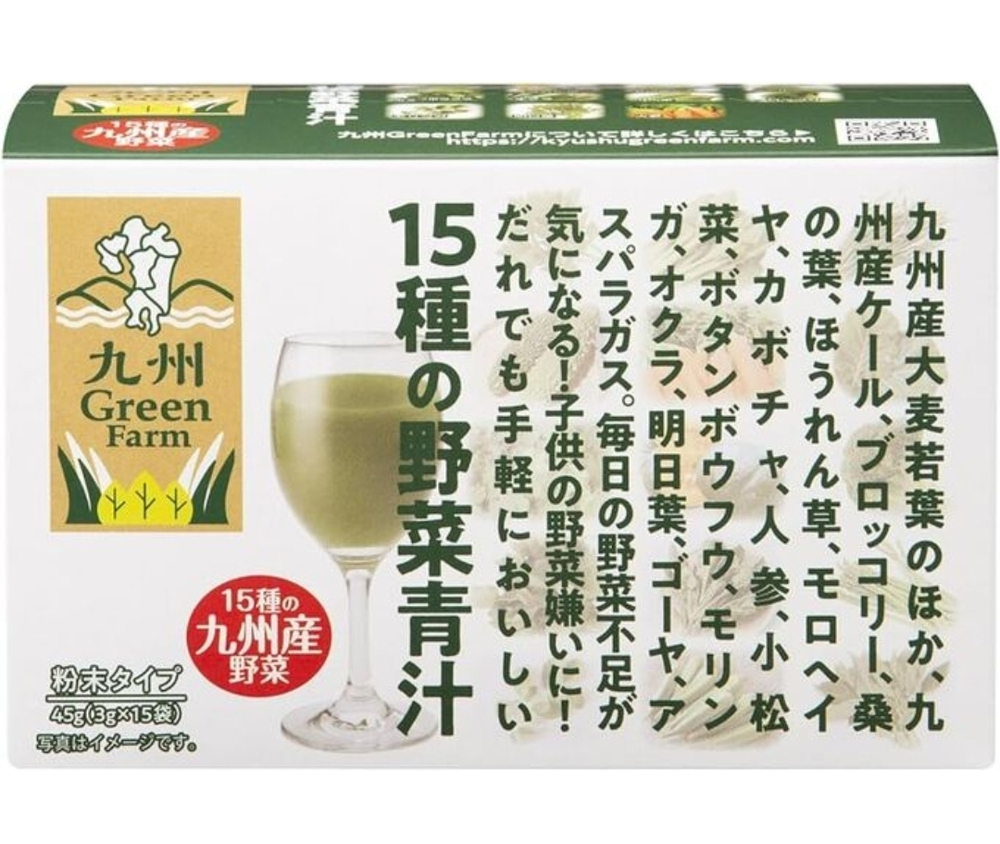 Аодзиру из 15 видов овощного зеленого сока, Kyushu Vegetables" Aojiru 15 стиков