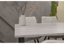 Стол Тринити Лофт 120х60х75 25 мм бетон / матовый черный