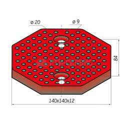Резиновая накладка (РТИ-СЕРВИС 1016) для подъемников "Т-4", "AE&T", "Peak", "AMGO", "Avik", "Fagihi", "Nordberg"