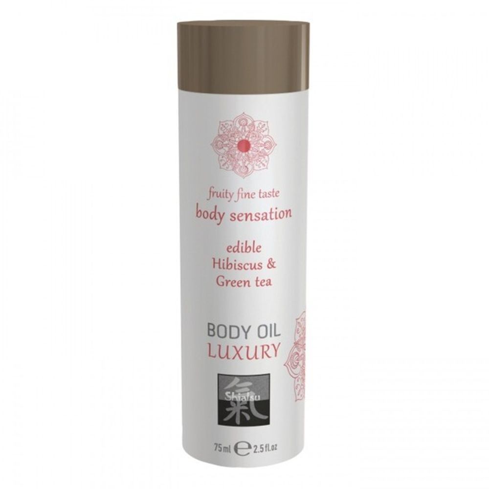 Съедобное масло для тела Body Oil LUXURY Гибискус &amp; Зеленый Чай (75 мл) (Цвет: прозрачный)