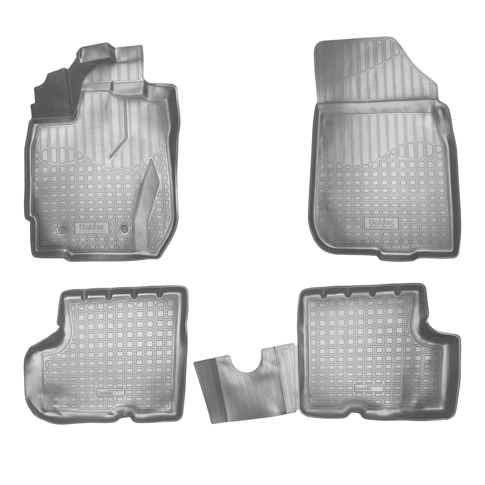 Ковры в салон Norplast/Unidec для Nissan Terrano (2016-)Полиуретан,Серый, арт.NPA11-C69-100-G