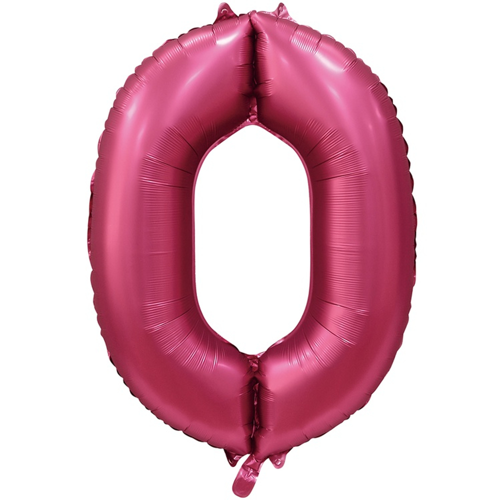 Шар фольгированный Цифра 0 101 см (Бургундия)