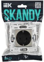 SKANDY Розетка с заземлением с защитными шторками 16А SK-R04N металл никель IEK