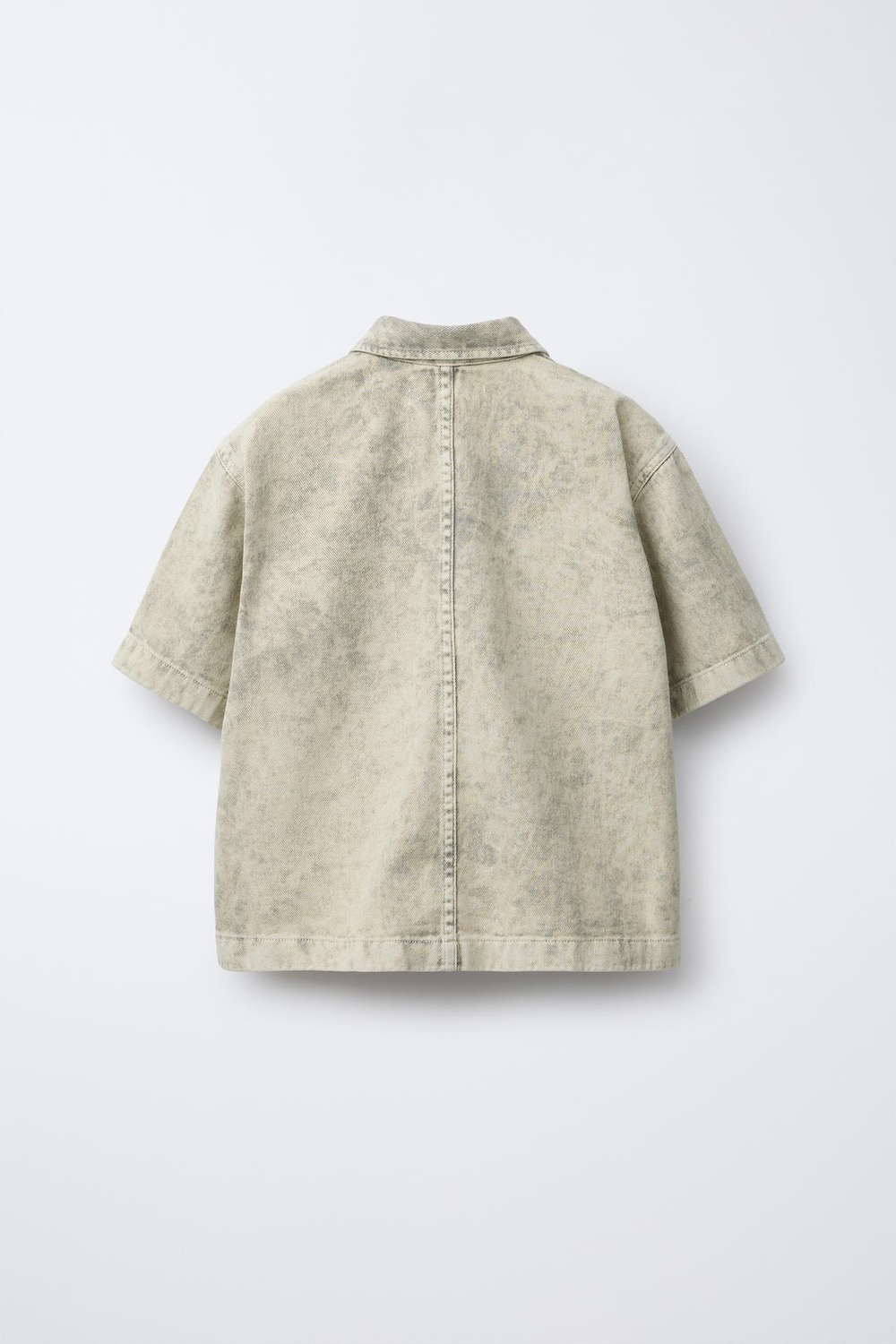 ZARA РУБАШКА С ЭФФЕКТОМ ПОТЕРТОСТИ, СЕРЫЙ