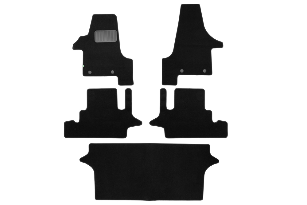 Коврики в салон для VOLKSWAGEN Multivan Highline АКПП 2003-2009, 2009-2015, минивэн, 5 шт. (текстиль) KLEVER02511701210KH
