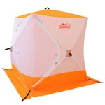 Палатка зимняя куб СЛЕДОПЫТ 1,5 х1,5 м, Oxford 210D PU 1000, S по полу 2,2 кв.м, цв. оранжевый/бел