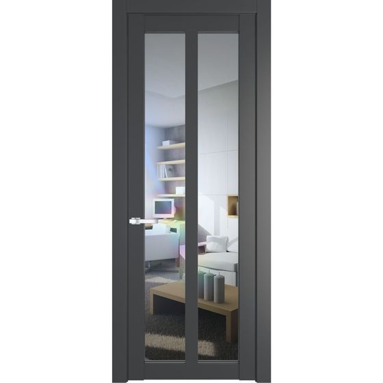 Межкомнатная дверь эмаль Profil Doors 1.7.2PD графит остеклённая