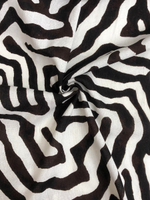 Плательная лен принт зебра коричневая на молочном BST3482