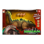 Динозавр Апатозавр коричневый. Ходит, откладывает яйца, свет/звук WB-00700/коричневый (Junfa)