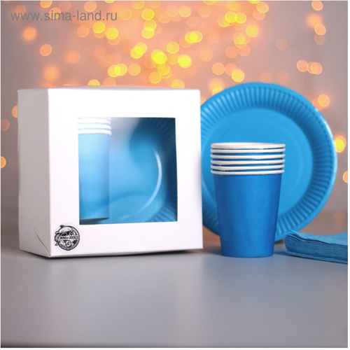 Набор посуды бумага на 6 персон в ассортименте