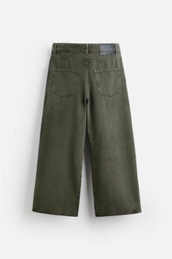 ZARA X NANUSHKA ДЖИНСЫ ШИРОКОГО КРОЯ, ТЕМНЫЙ ХАКИ