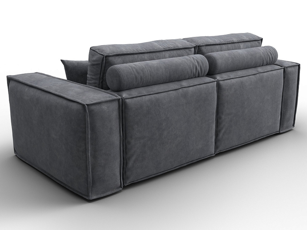 Диван прямой Лига-081 НПБ ВЕЛЮР BRUT 16 темно-серый