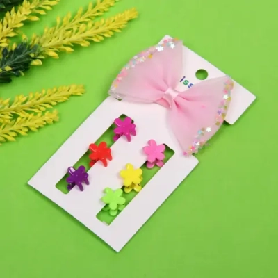 Заколки-крабы для волос детские 6шт c резинкой для волос «Collection Boom - Ромашки», блекс, цвет микс, 1,5см